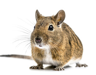 Obraz premium Degu isoliert auf weißen Hintergrund, Freisteller 
