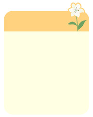 Lily flower notes memo blank notepad