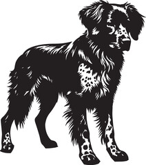 Brittany Spaniel Dog Vector Silhouette,