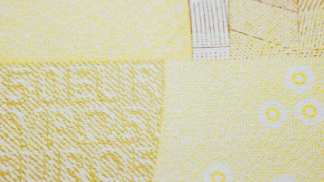 fifty euro bill closeup with smooth motion