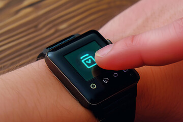 smartwatch by pressing button per person