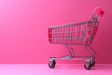 Shop-a-thon - A Pink Shopping Cart with a Monthly Theme Generative AI