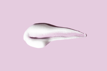 Facial foam texture, swatch for washing and cleansing the face, cosmetic foam for daily skincare