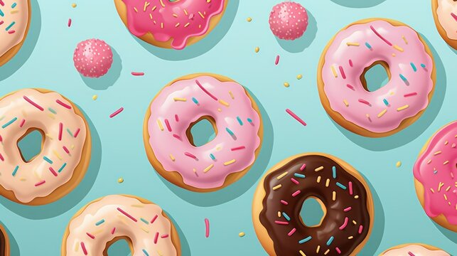 seamless pattern with donuts
