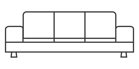 Sofa icon. Home furniture symbol line design vector ilustration.
