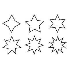 Obraz premium Sunburst icon vector set. Stars illustration sign collection. Price tag symbol. Retro star logo.