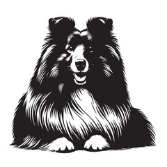 Black silhouette of giant schnauzer isolated on white background