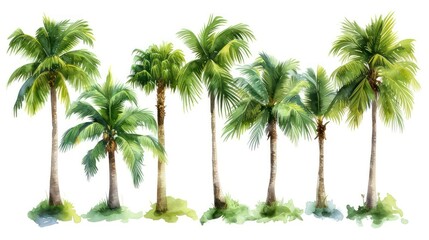 palm tree on a white background - obrazy, fototapety, plakaty