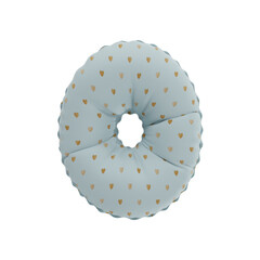 3D golden hearts pattern helium balloon letter O