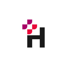 Letter h with plus icon medical logo. Usable for business, science, healthcare, medical, hospital and doctor letter design vector