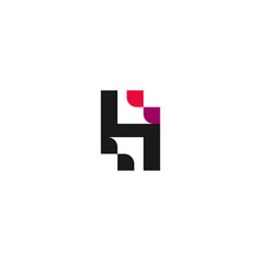 H logo usable for business technology logo in the form of data. Network connection icon, share symbol design vector