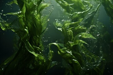 Vast World ocean seaweed. Nature reef template. Generate Ai