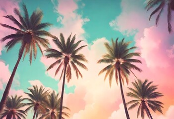Fototapeta na wymiar summer season palm trees on the beach