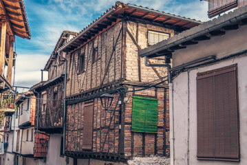 Typical buildings in the old Jewish quarter of Hervas. Extremadura. Spain.
