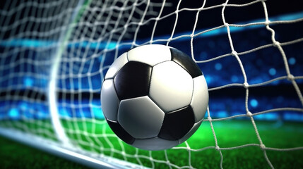 Soccer Ball Hitting the Back of the Net