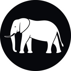 Elephant logo. Isolated elephant on white background