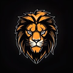 lion head logo esport and gaming vector mascot design