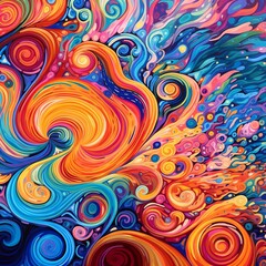 Fototapeta na wymiar Abstract Swirls of Vibrant Colors