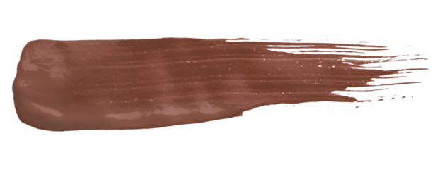 Shiny brown brush watercolor painting isolated on transparent background. watercolor png