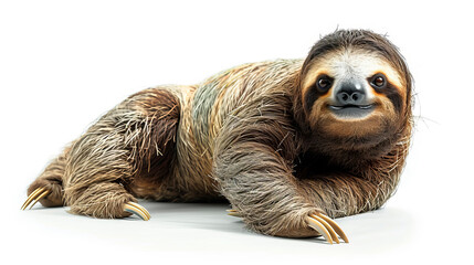  full-length sloth animal on a white background