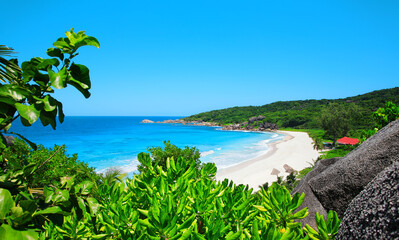 Grande Anse Beach, Island La Digue, Republic of Seychelles, Africa.