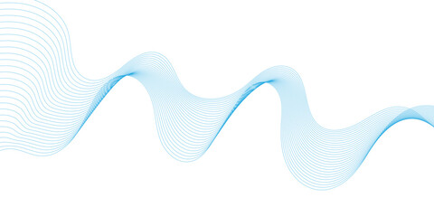 Abstract blue line wave background, flowing wave line design vector illustration