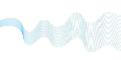 Abstract blue line wave background, flowing wave line design vector illustration