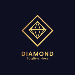 elegant diamond jewelry logo design template