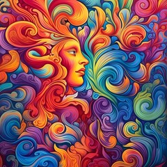 Colorful Abstract Art of a Woman