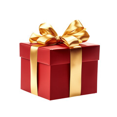 Red gift, transparent background