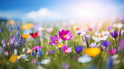 Fototapeta premium field of daisy flowers