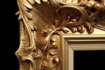 A gold picture frame with an ornate design. Perfect for showcasing your favorite photos or artwork