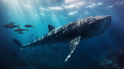 Fototapeta premium whale calf underwater