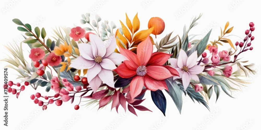 Poster a bunch of flowers on a white background. perfect for adding a touch of nature to any project