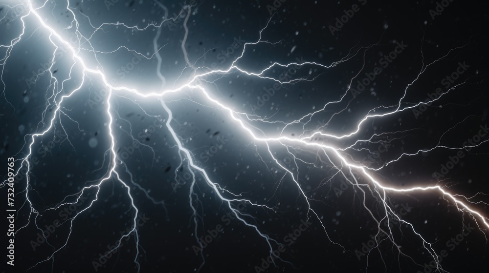 Poster A captivating image showcasing a cluster of lightning bolts illuminating the sky. Perfect for adding excitement and drama to any project