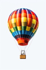 Fototapeta premium A vibrant hot air balloon soaring through the sky. Ideal for travel and adventure concepts