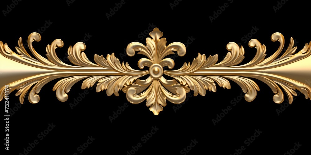 Poster a stunning gold decorative design on a sleek black background. perfect for adding a touch of eleganc