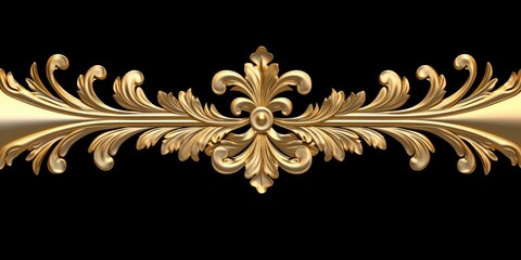 A stunning gold decorative design on a sleek black background. Perfect for adding a touch of elegance and luxury to any project