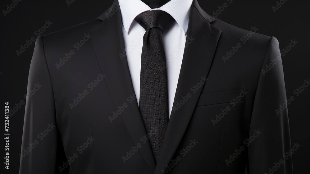 Aufkleber a professional man dressed in a suit and tie against a black background. suitable for business-relat