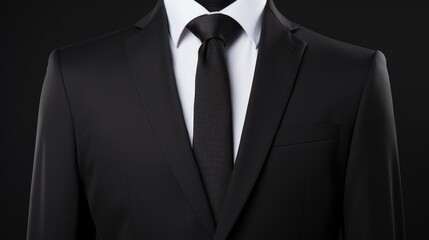 A professional man dressed in a suit and tie against a black background. Suitable for business-related concepts and presentations