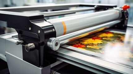 A machine that is printing a picture of flowers. Ideal for artistic projects and floral-themed designs
