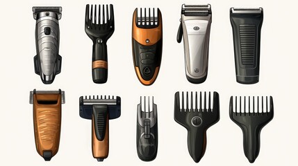Different types of hair clippers for various hair cutting needs. Ideal for barbershops, salons, and home grooming