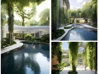 an architectural oasis amidst urban, generative ai