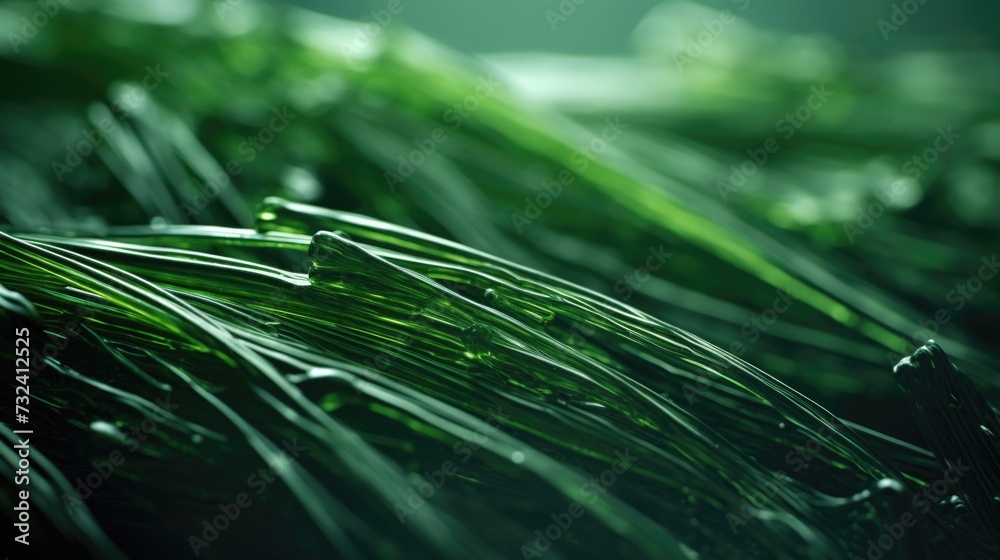 Poster A close-up view of a bunch of vibrant green grass. Perfect for adding a touch of nature to any project