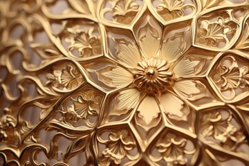 A detailed view of a gold plated object. Suitable for various purposes