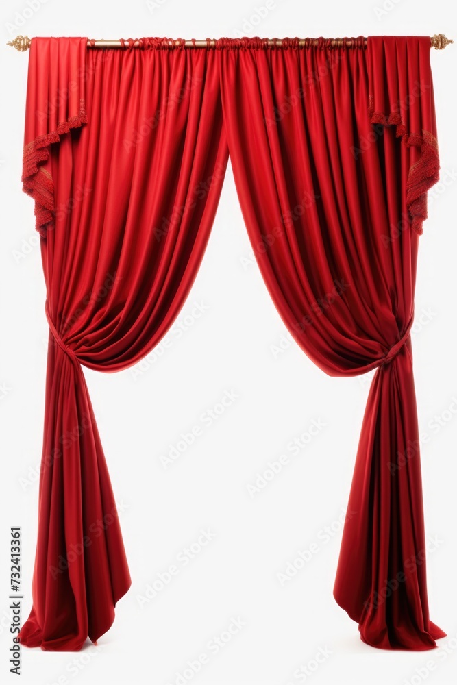Poster red curtains with elegant gold trims, perfect for adding a touch of luxury to any room. ideal for ho