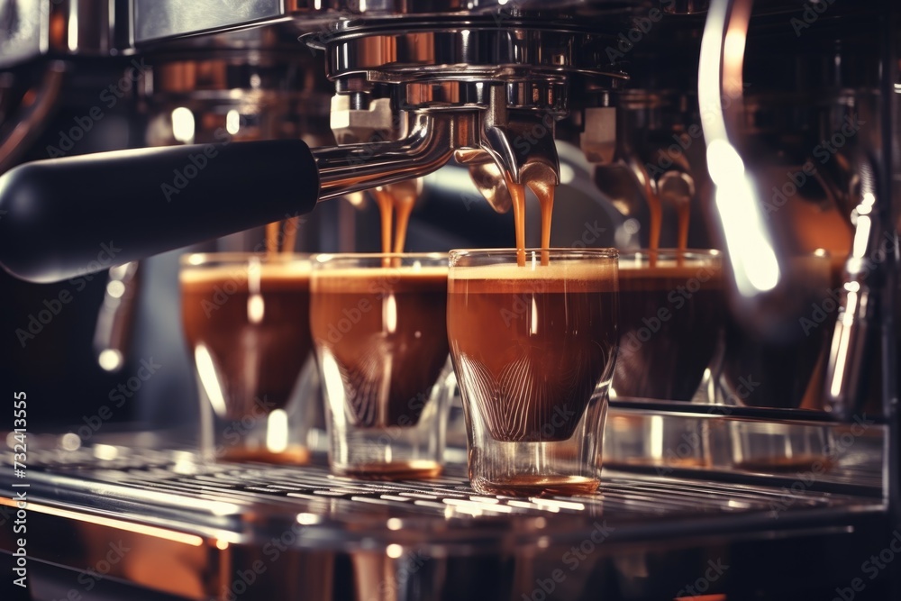Poster coffee being poured into a cup. great for illustrating the process of making and enjoying a hot cup 