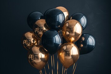 Golden Glow Balloons Generative AI