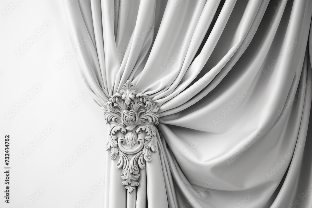 Poster a curtain featuring a decorative design. suitable for adding a touch of elegance to any room