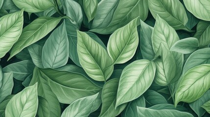 A close-up view of a bunch of green leaves. Perfect for nature enthusiasts or environmental projects - obrazy, fototapety, plakaty